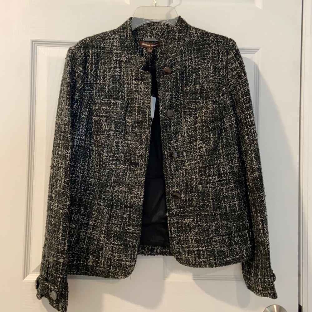 Adrienne Vittadini Grey Multi Jacket Size 4